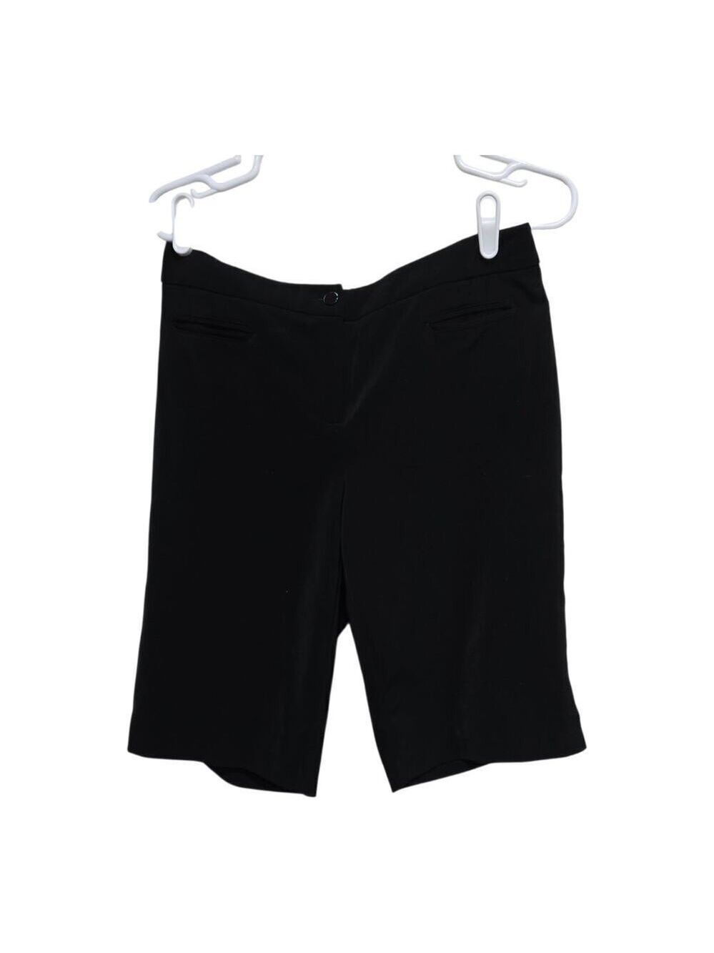 Chico's Additions Black Stretch Bermuda Trouser Dress Shorts Size 0 Small